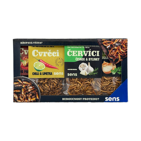 Ochutnávkový set cvrčků a červíků v dárkovém balení