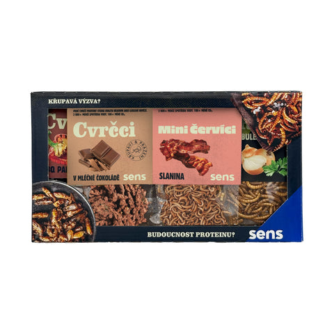 Ochutnávkový set funky cvrčků a mini / červíků v dárkovém balení